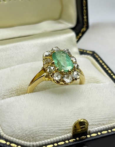 Antique 18ct gold emerald - antique,