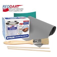 RIB Inflatable Boat Dinghy Hypalon Repair Kit Glue Adhesive Fabric 35cm +Guide