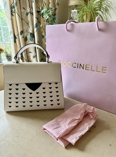 Coccinelle white black leather - white,