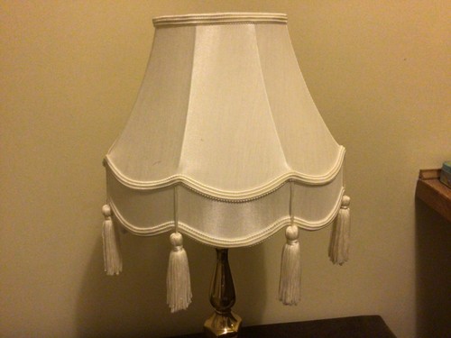 Vintage silky lampshade with - vintage,