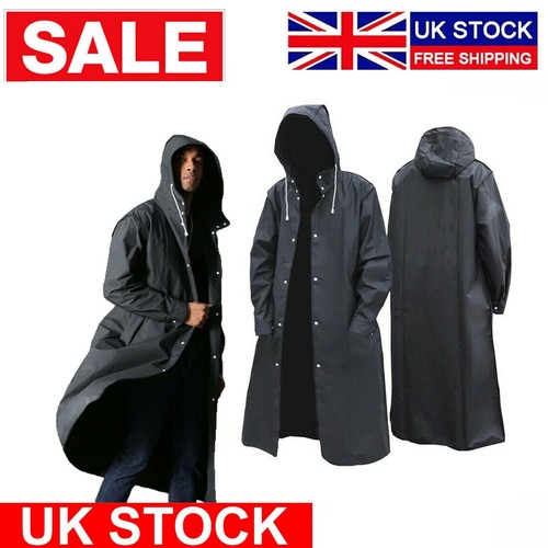 Waterproof long black raincoat - black,