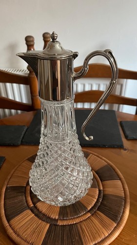 Vintage glass claret jug - vintage,