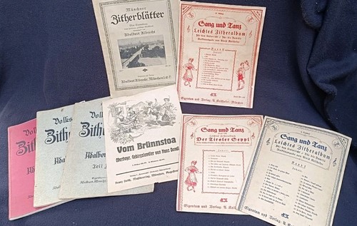 Antique zither sheet - , music