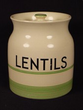 RARE GREEN BANDED LENTILS JAR