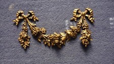 FRENCH BRONZE PEDIMENT WITH FLOWERS