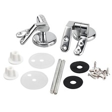 TRIXES Chrome Toilet Seat Hinges x2 For Wood Seats Inc Fittings NEW Toilet Hinge