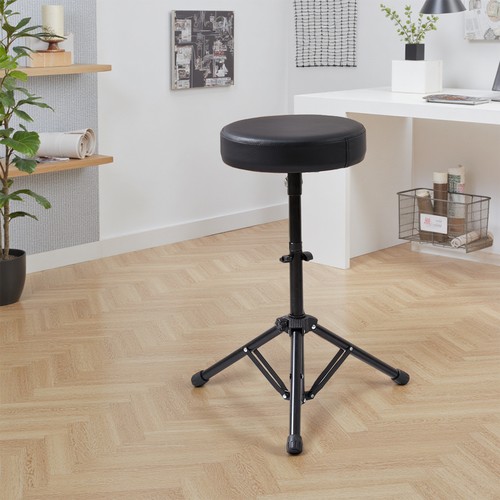 Leather padded drum stool seat - padded,