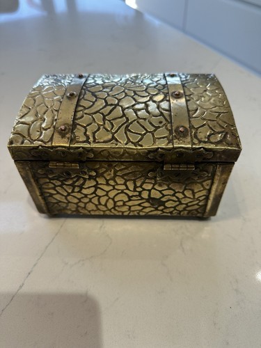 Vintage brass and wooden tea - brass,