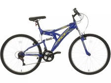Indi FS 1 Mens MTB 18-Speed Steel Mountain Bike - M 18'' - Blue (Scratched Rims]