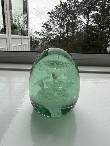 Victorian green glass - , floral