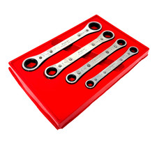 Snap On 4 Piece 6-Point Ratcheting Box Imperial / SAE Spanner Set
