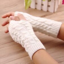 White Women Fingerless Gloves
