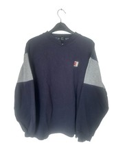 Vintage Nike Pullover Jumper Navy Size L 90s Y2K Embroidered Logo
