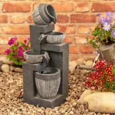Water Fountain Feature Solar Powered Garden Ornament LED Outdoor  Statue Lights