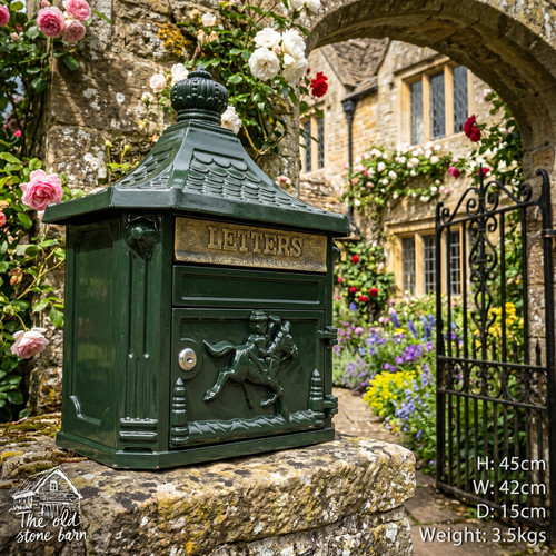 Post box bold green wall - box,