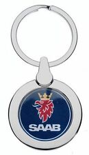 SAAB BLUE LOGO CHROME KEYRING