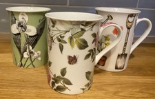 3 China Mugs Orchid Victorian
