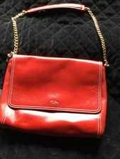 TULA SMALL RED LEATHER SHOULDER BAG WITH CHAIN STRAP NEW WITH TAGS BEAUTIFUL BAG