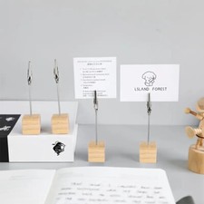 20X Alligator Clip Wood Metal Photo Memo DIY Wires Picture Holder Table Stand uk