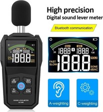 Decibel Meter Bluetooth Sound Level Meter 30-130dB A/C  Weighted MAX/MIN dB/SONE