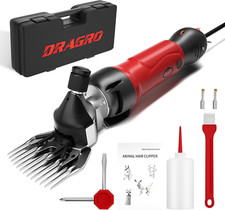 Dragro 2024 Upgraded Sheep Shears 500W, Professional Electric Sheep Clippers, 6