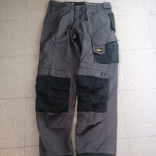Snickers Workwear work Trousers Grey Black duratwill 3312 Size 150 W35 L35