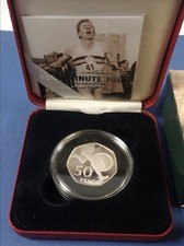 Roger Bannister Four Minute Mile Running Legs 50p Silver Proof Coin