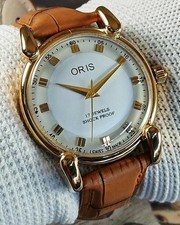 Vintage Oris Swiss Hand-Wind Men's Watch white Dial Teardrop Lugs Steel Case