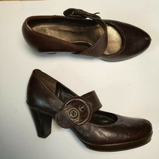 Clarke's Heels Women's brown leather shoes UK5.5 EU 38 buckle ladies shoes