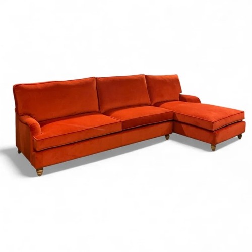Shaped velvet sofa burnt - shaped,