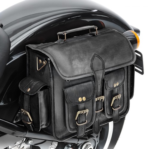 Leather saddlebag for - , triumph