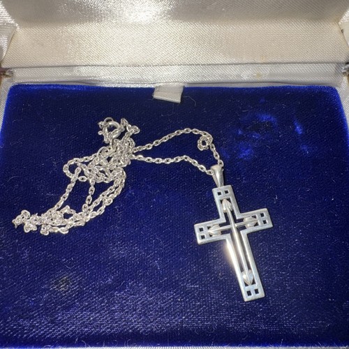 Vintage sterling silver cross - silver,