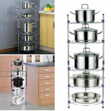 5-Tier Chrome Pan Stand Pots