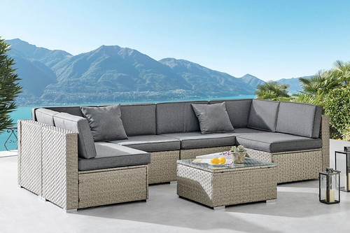 Rattan garden furniture - rattan, corner