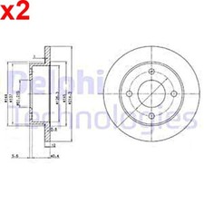 2X Brake Disc DELPHI Fits