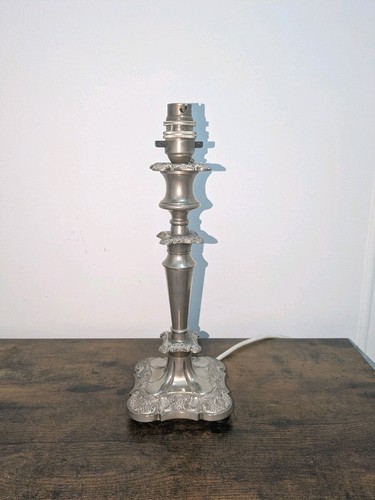 Silver table lamp base ornate - table,