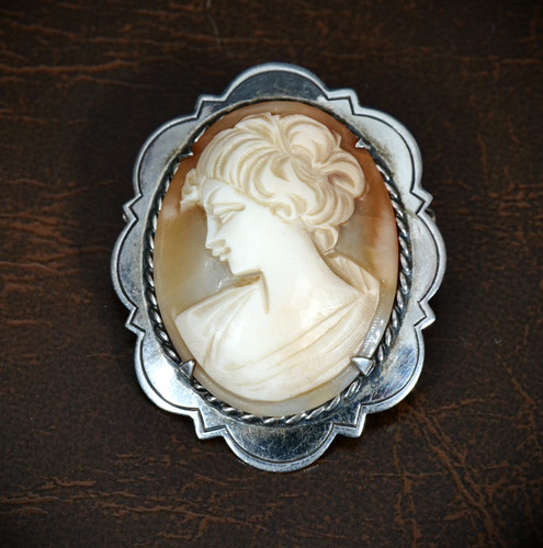 Vintage carved shell - vintage,