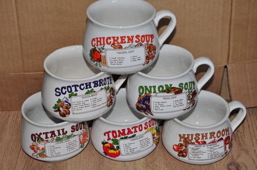 Vintage soup recipe bowls - soup,