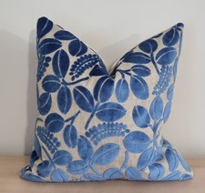 Designers Guild Calaggio Cerulean & Omega Velvet Cushion Cover 45x45 cm