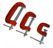G Clamp Set 1" 2" 3" - 25mm 50mm 75mm Heavy Duty Cast Iron Woodworking (3 PACK)