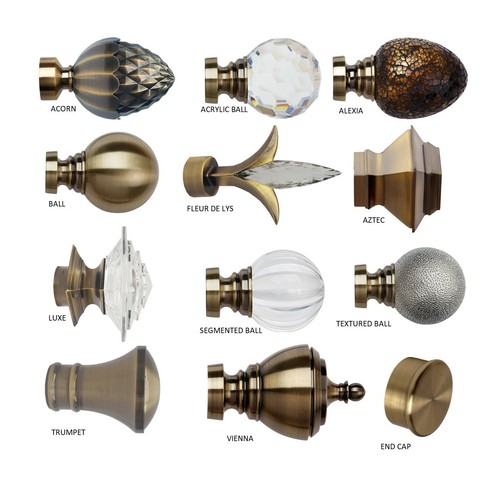 Finials for 35mm curtain pole - finials,