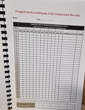24 Month Fridge/Cold Room/Display Chill Temperature Records Only