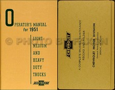 1951 Chevy Pickup and Truck Owners Manual with Envelope 51 Chevrolet Owner Guide