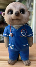 Baby Meerkat Nurse Pot Pal Resin Garden Ornament Vivid Arts Height 10.5 cm