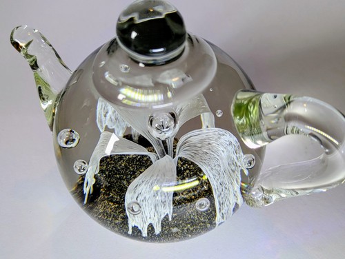 Studio art glass teapot new - art,