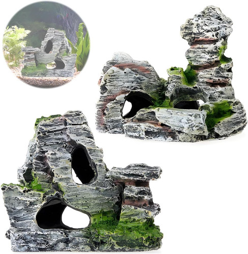 2pcs fish tank rockery hiding - tank,