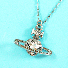 Vivienne Westwood Necklace Silver Tone Holographic Star Orb Pendant Gift Box Set