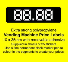 Vending / Snack Machine Price Labels / Stickers - Create Your Own Prices