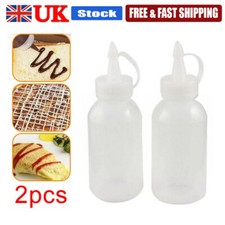 2PCS 100ML Plastic Squeeze Squeezy Sauce Bottle Dispenser Bottle kitchen Tool UK