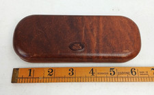 THE BRIDGE Chestnut Brown Leather Hard Glasses Case Sunglasses Case Small